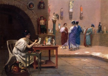 ジャン・レオン・ジェローム Painting - 絵画が彫刻に命を吹き込む 1893 年 ギリシャ アラビア オリエンタリズム ジャン レオン ジェローム